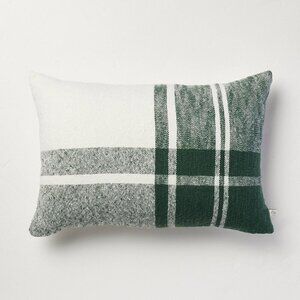 Hearth & Hand Magnolia 14x20 Block Plaid Lumbar Throw Pillow Green/Cream 2023